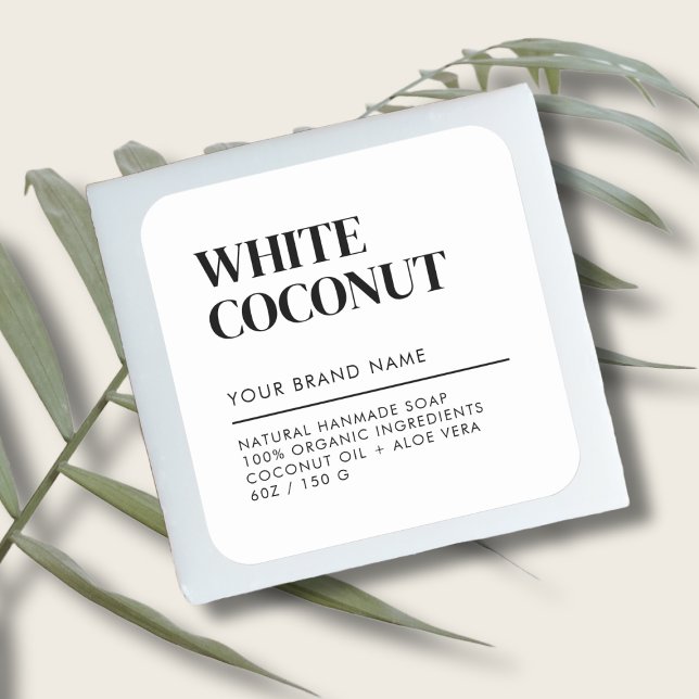 Modern white product packaging soap label (Creator Uploaded)