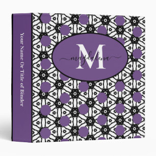 Modern White Purple Watercolor Personalize  Binder