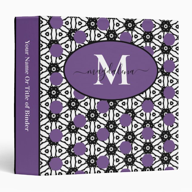 Modern White Purple Watercolor Personalize  Binder (Front/Spine)