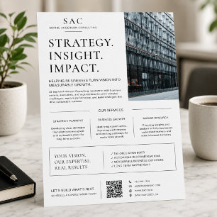 Modern White QR Code Professional Consultant Flyer