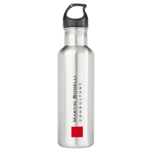 Modern White Red Simple Consultant 710 Ml Water Bottle