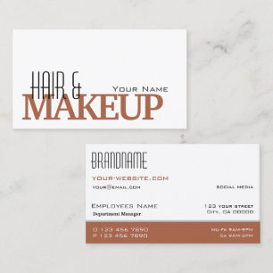 Modern White Reddish Brown Simple and Professional Business Card