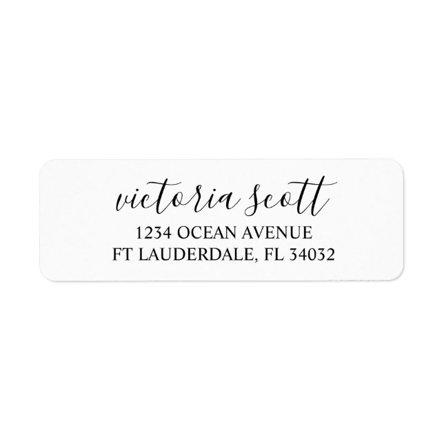 Modern White Return Address Labels (Front)