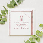 Modern white rose gold elegant Wedding Square Sticker<br><div class="desc">This elegant,  modern,  design includes a faux rose gold geometrical stripes pattern.This Wedding Invitation Sticker is the perfect print for any bride and groom's Wedding event. Customize this design with your details and monogram initial.</div>