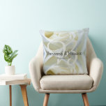 Modern White Rose Keepsake Throw Pillow<br><div class="desc">Stylish and chic white rose keepsake monogrammed throw pillow that can be personalized for any celebration or personalized gift.</div>