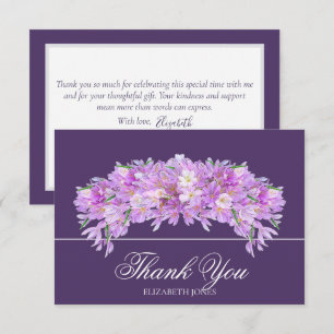 Modern White Roses Bridal Shower Thank You Card