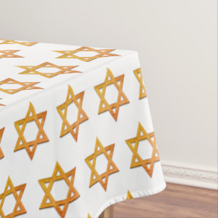 Modern White   Rosh Hashanah   STAR OF DAVID Tablecloth