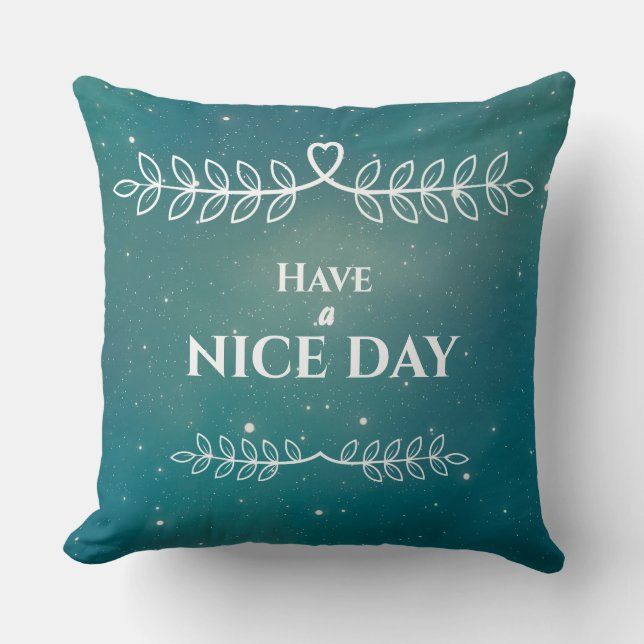 Modern White Script Throw Pillow (Front)