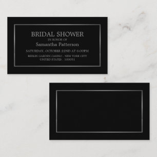 Modern White & Silver Bridal Shower Ticket Invite