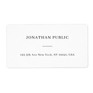 Modern White Simple Personalized Template Address