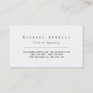 Modern White Simple Stylish Business Card