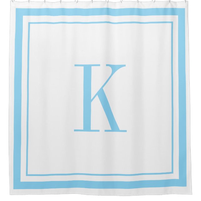Modern white &sky blue monogram  (Front)