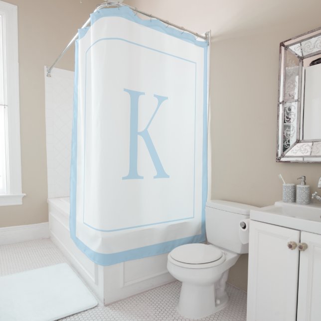 modern White &sky blue Monogram initial  (In Situ)
