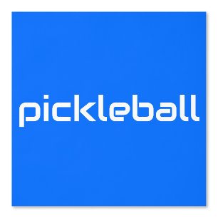 Modern White Sleek PICKLEBALL Text On Vibrant Blue Wallpaper
