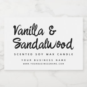 Modern white soy candle label