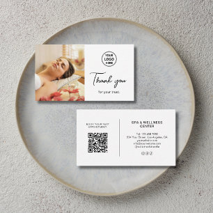 Modern White Spa Massage Therapist Thank You Card