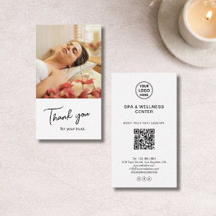 Modern White Spa Wellness Thank You Card