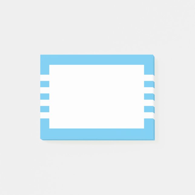 Modern White Stripes Sky Blue Post-it Notes (Front)