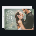 Modern White Swirls | Custom Photo Save The Date<br><div class="desc">Modern White Swirls | Custom Photo Save The Date Cards</div>
