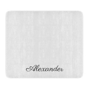 Modern White template,  Black Script Kitchen   Cutting Board