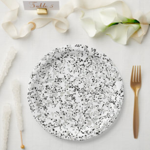 Modern White Terrazzo Paper Plate