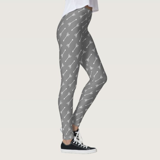 Modern White Tribal Arrows Leggings