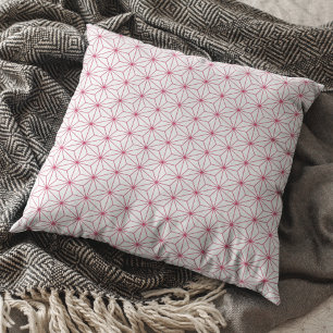 Modern White Viva Magenta Geometric Japanese Throw Pillow