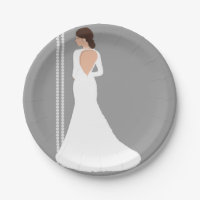Modern White Wedding Dress Bling Bridal Shower