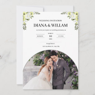 Modern White Wedding Invitation