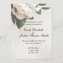 Modern White Wedding Invitations Customizable