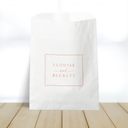 Modern White with Orange Wedding  Favour Bag