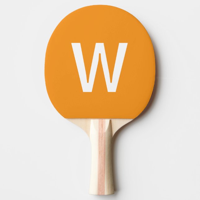 Modern white & yellow Personalized Ping Pong Ball Paddle (Front)