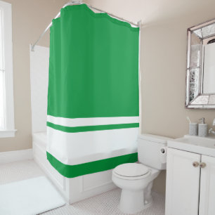 Modern Wide White Racing Stripes On Kelly Green