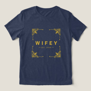 Modern Wifey Navy Tee in Comfy Tri-Blend Fabric