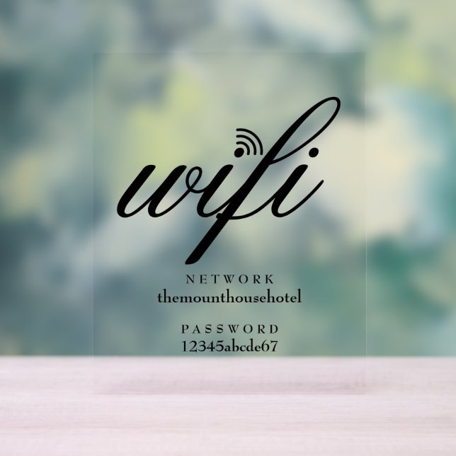 Modern Wifi Network and Password Sign (Neutre)