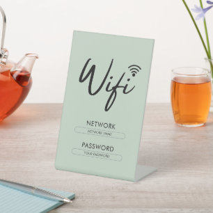 Modern Wifi Password Network  Pedestal Sign