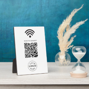 Modern WiFi QR Code Sign for Easy Guest Access Plaque