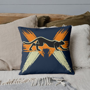 Modern Wild Big Cats Safari Wildlife Animal Custom Throw Pillow