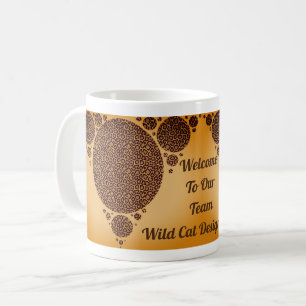 Modern Wild Cat Pattern Geometric Employee Welcome Coffee Mug