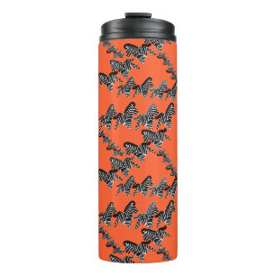 Modern wild orange zebra thermal tumbler