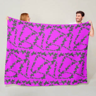Modern wild purple zebra fleece blanket