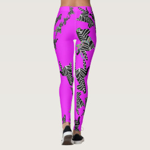 Modern wild purple zebra leggings