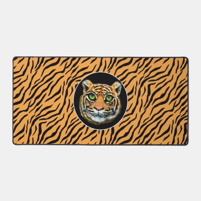 Modern Wild Tiger Pattern Desk Mat (Front)
