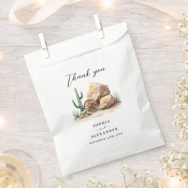 Modern Wild West Watercolor Wedding  Favour Bag (Clipped)