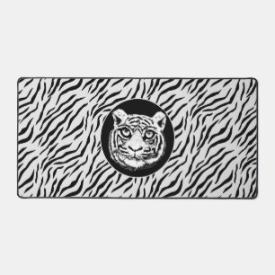 Modern Wild White Tiger Pattern Desk Mat