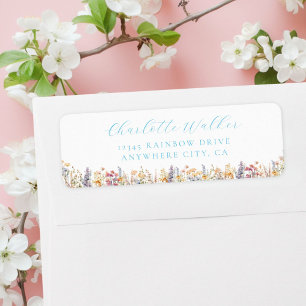Modern, Wildflower Baby Shower Address
