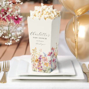 Modern, Wildflower Baby Shower Favor Box