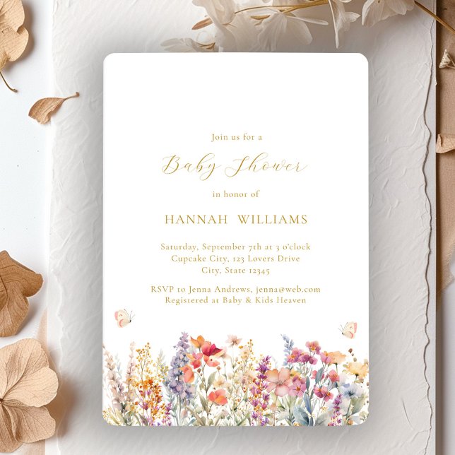 Modern, Wildflower, Baby Shower Invitation (Creator Uploaded)