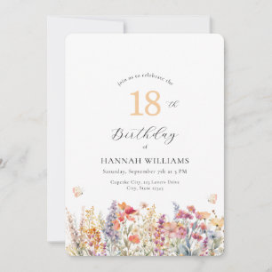 Modern, Wildflower, Baby Shower Invitation