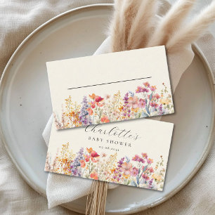 Modern Wildflower Baby Shower Place Card